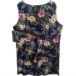 Erika women's midi mini dress 2X floral navy blue w-200